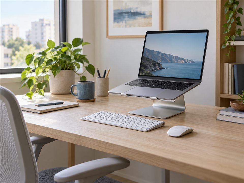Imagen editorial relacionada con ergonomía y trabajo en escritorio